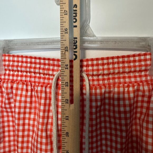 Polo Ralph Lauren Swim Trunks Mens 2XB Big Orange Gingham Beach Surf Shorts - Picture 12 of 13